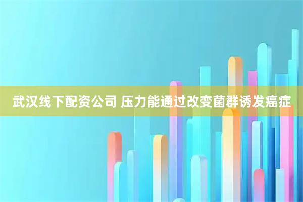 武汉线下配资公司 压力能通过改变菌群诱发癌症